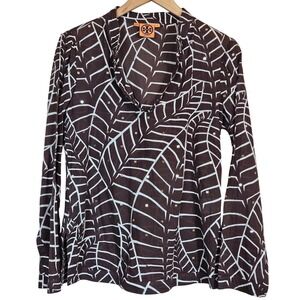 Tory Burch Split Neckline Long Sleeve Top Sequins Women's Size 6 Resort Vacation